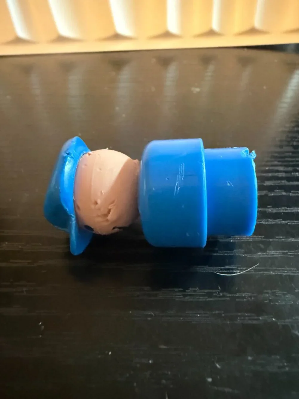 Vintage Fisher Price Little People Man/Mailman: Blue Cap & Body Plastic